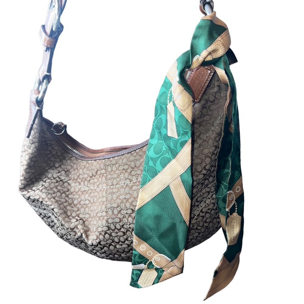 NEW ▶️ COACH ◀️ 100% Silk Scarf Twilly Vintage Deadstock - Picture 2 of 8